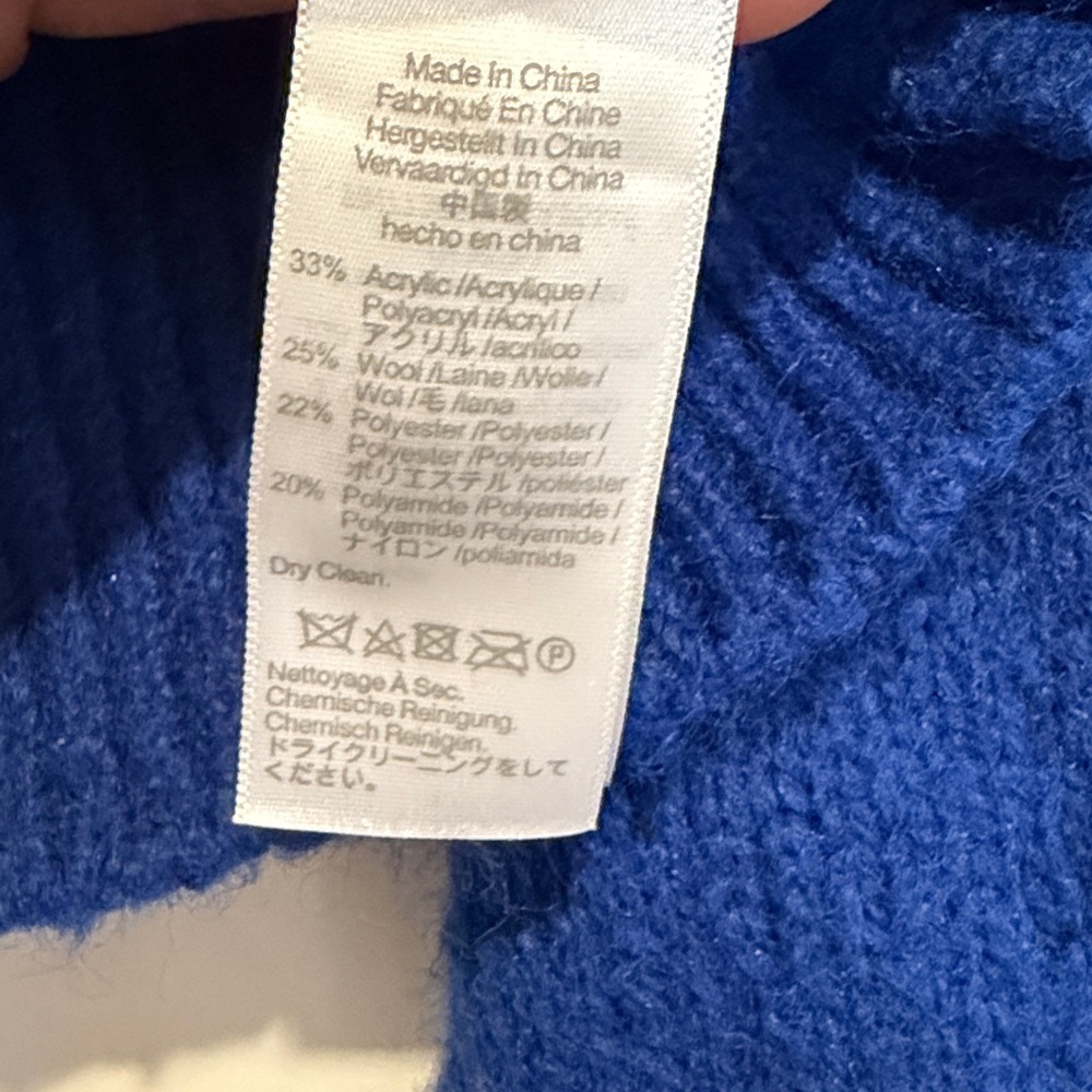 Madewell Royal Blue Cropped Crewneck Sweater - Picture 3 of 4